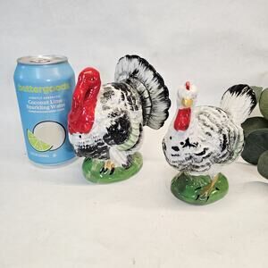 Large Vintage Thanksgiving Turkey Salt & Pepper Shakers Male Female Japan MCM